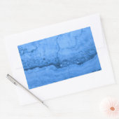 Blaues Granitmuster, blauer Marmor, blauer Stein Rechteckiger Aufkleber (Umschlag)