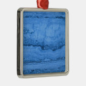 Blaues Granitmuster, blauer Marmor, blauer Stein Silbernes Ornament (Rechts)