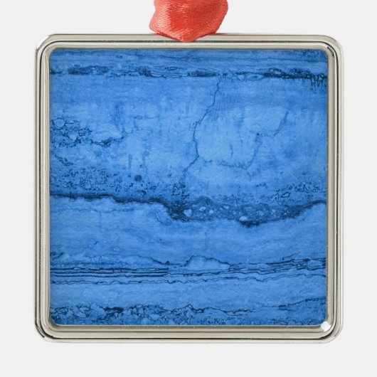 Blaues Granitmuster, blauer Marmor, blauer Stein Silbernes Ornament (Vorne)