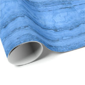 Blaues Granitmuster blaues Marmordesign Geschenkpapier (Rolleneckpunkt)