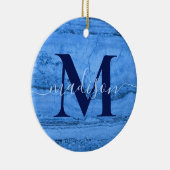 Blaues Granitmuster, Monogramm aus blauem Marmorst Keramik Ornament (Rechts)