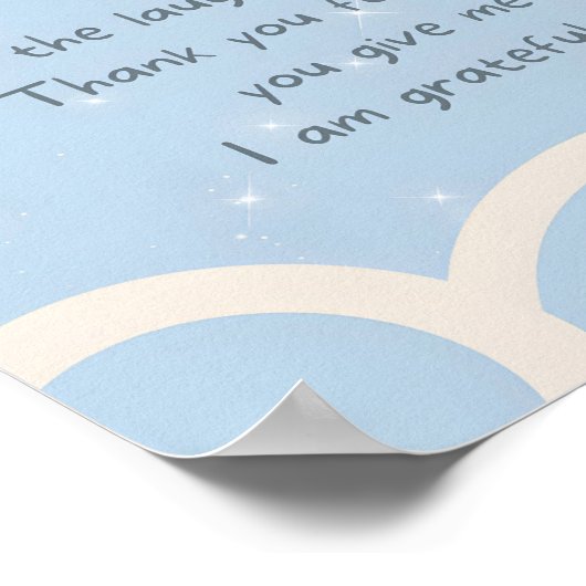 Blaues Grateam Kindergebet Poster (Ecke)