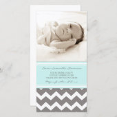 Blaues Grau danken Ihnen Baby-Duschen-Foto-Karten Dankeskarte (Vorne/Hinten)