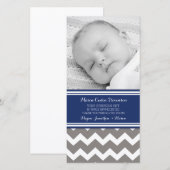 Blaues Grau danken Ihnen Baby-Duschen-Foto-Karten Dankeskarte (Vorne/Hinten)