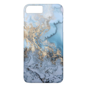 Blaues Grau-Goldmoderne Marmorbeschaffenheit kaum Case-Mate iPhone Hülle