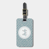 Blaues Grau-griechischer Gepäckanhänger (Vorderseite vertikal)