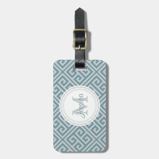 Blaues Grau-griechischer Gepäckanhänger (Vorderseite vertikal)