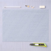 Blaues Grau-und weißesschrulliges Wellen-Muster Seidenpapier (Handwerk)