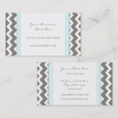 Blaues Grau-Zickzack Retro Geschäfts-Karten Visitenkarte (Vorne/Hinten)