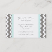 Blaues Grau-Zickzack Retro Geschäfts-Karten Visitenkarte (Rückseite)