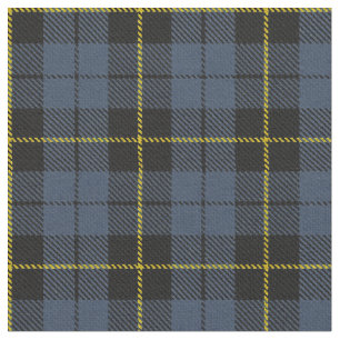 Blaues/graues kariertes Gelb/Gold/schwarzer Stoff