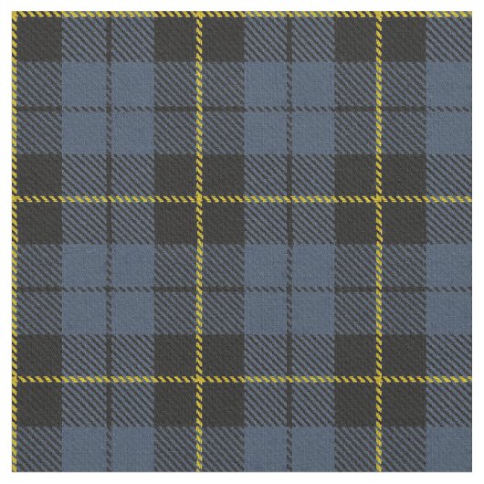 Blaues/graues kariertes Gelb/Gold/schwarzer Stoff (Nahaufnahme)