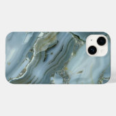 Blaues graues Marmormuster iPhone / Android Case-Mate iPhone Hülle (Rückseite (Horizontal))