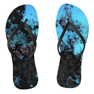 Blaues, graues und lila Marmor-Abstrakt Badesandalen
