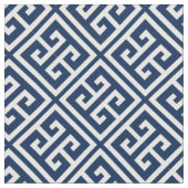 Blaues griechisches Schlüsselmuster Stoff (Nahaufnahme)