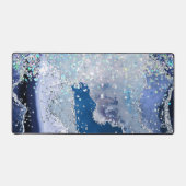 blaues, grobes Glitzer Schreibtischunterlage (Vorderseite)