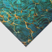 Blaues Grün-abstraktes Marmorseidenpapier Seidenpapier (Ausschnitt)