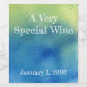 Blaues Grün-Aquarell-Spray-Wein-Aufkleber Weinetikett (Einzelnes Label)