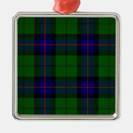 Blaues Grün Armstrong-Clan Tartan kariert Silbernes Ornament (Vorne)