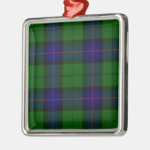 Blaues Grün Armstrong-Clan Tartan kariert Silbernes Ornament (Links)