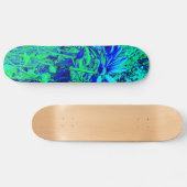 Blaues Grün-Blumenerfahrung Skateboard (Horizontal)