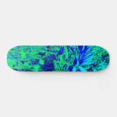 Blaues Grün-Blumenerfahrung Skateboard (Horizontal)