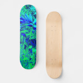 Blaues Grün-Blumenerfahrung Skateboard (Vorderseite)