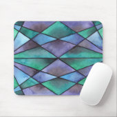 Blaues Grün-Buntglas Mousepad (Mit Mouse)