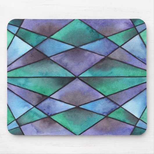 Blaues Grün-Buntglas Mousepad (Vorne)