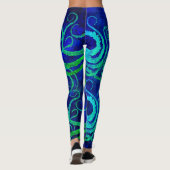 Blaues Grün der Kraken-8 - Leggings (Rückseite)