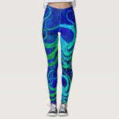 Blaues Grün der Kraken-8 - Leggings (Vorderseite)