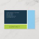 Blaues Grün der modernen geometrischen Spalte Visitenkarte (Rückseite)