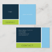 Blaues Grün der modernen geometrischen Spalte Visitenkarte (Vorne/Hinten)