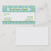 Blaues Grün der wunderlichen Streifen-Visitenkarte Visitenkarte (Vorne/Hinten)