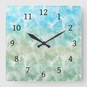 Blaues Grün des Entwurfs 45 Quadratische Wanduhr