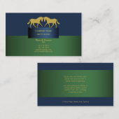 Blaues Grün des Pferdegeschäfts-Marketings Gold Visitenkarte (Vorne/Hinten)