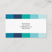 Blaues Grün des vertikalen bunten Streifenmusters Visitenkarte (Rückseite)