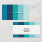 Blaues Grün des vertikalen bunten Streifenmusters Visitenkarte (Vorne/Hinten)