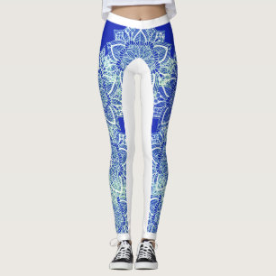Blaues Grün-Eismandala-Leggings Leggings