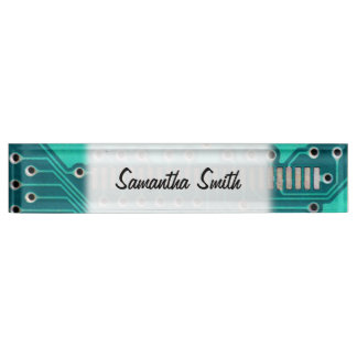 Blaues Grün-Leiterplatte - Elektronik-Fotografie Namensplakette