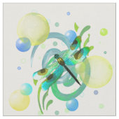 Blaues Grün-Libellen-Gewebe Stoff (Nahaufnahme)