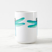Blaues Grün-Libellen-Tasse Kaffeetasse (Mittel)