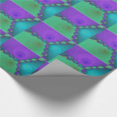 Blaues Grün-lila Fraktal-Verpackungs-Papier Geschenkpapier (Ecke)