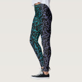 Blaues Grün-lila Steigungs-Musiknoten-Leggings Leggings (Links)