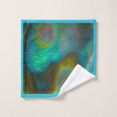 Blaues Grün-Ohrschnecken-Muschel Badhandtuch Set (Waschlappen)