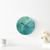 Blaues Grün-Paradies Runde Wanduhr (Zuhause)