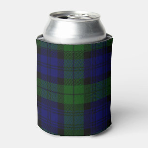 Blaues Grün schwarzen Uhrclan Tartan kariert Dosenkühler