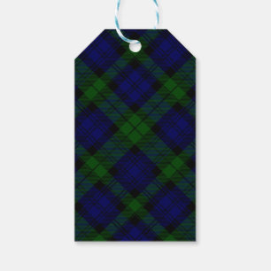Blaues Grün schwarzen Uhrclan Tartan kariert Geschenkanhänger