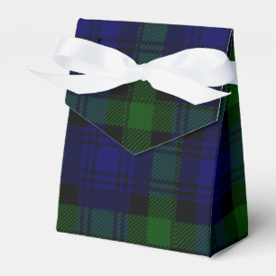 Blaues Grün schwarzen Uhrclan Tartan kariert Geschenkschachtel