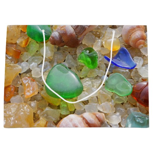 Blaues Grün Seaglass Geschenk sackt Große Geschenktüte (Vorderseite)